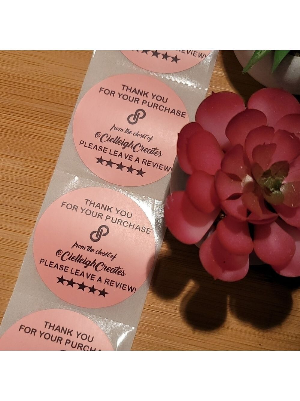 Thank You For Your Order Personalized Posh Stickers